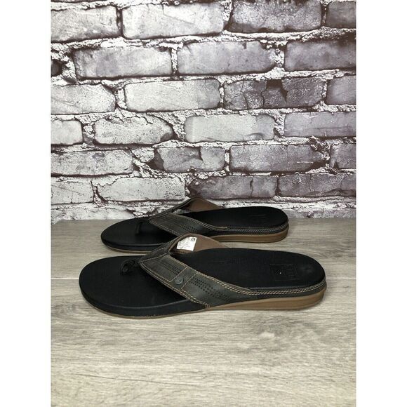 Reef Gray Synthetic Flip-Flops ￼Casual Beach Sandals Men Sz 11M US/44EU - Picture 14 of 16